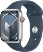 Celebrate with Us Anniversary Limited-Time & Limited-Quantity Deal AED 99.00د.إ：Apple Watch Series 9 [GPS + Cellular 45mm] Smartwatch with Silver Aluminum Case with Storm Blue...