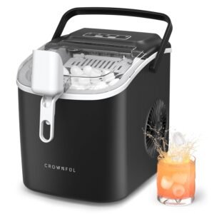 Celebrate with Us Anniversary Limited-Time & Limited-Quantity Deal AED 99.00د.إ：CROWNFUL Ice Maker Countertop, Portable Self-Cleaning Ice Maker Machine with Handle, Scoop and...