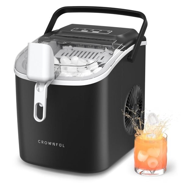 Celebrate with Us Anniversary Limited-Time & Limited-Quantity Deal AED 99.00د.إ:CROWNFUL Ice Maker Countertop, Portable Self-Cleaning Ice Maker Machine with Handle, Scoop and...
