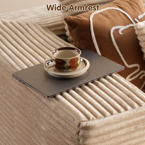 ovios 104" Cloud Sectional Couch with L-Shape Chaise,Modern Modular Sofa with Deep Seat, Upholstered Couches for Living Room Bedroom,No Assembly Required, Beige (Plush Corduroy...