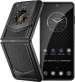 VERTU IRONFLIP Calf Skin Flip Cell Phone, Unlocked Android 5G Smartphone, Foldable Design, One-Hand Control, 50MP Camera, 12G+512G, Dual SIM, 6.9″ 120Hz OLED, 65W Fast Charge